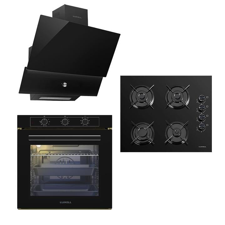 Luxell Süper Kristal 88 LT Siyah Ankastre Set