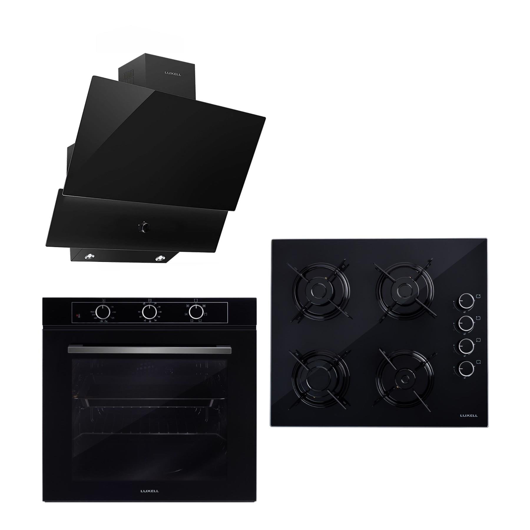 Luxell Optimum Siyah Ankastre Set