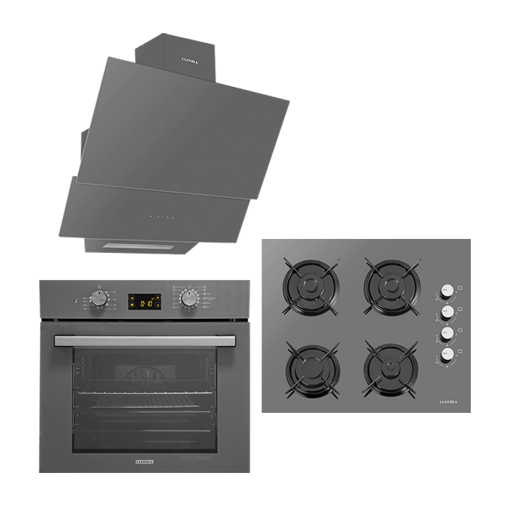 Luxell Opall Gri Ankastre Set