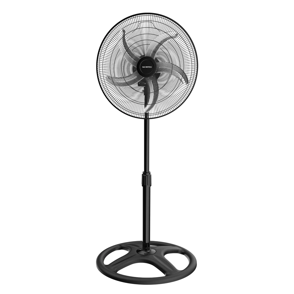Kumtel KTF-340 Siyah 18 İnç Sanayi Tipi Vantilatör 3in1 60 W,5 Metal Pervaneli, 3 Kademeli, 132 cm Ayarlanabilir Yükseklik