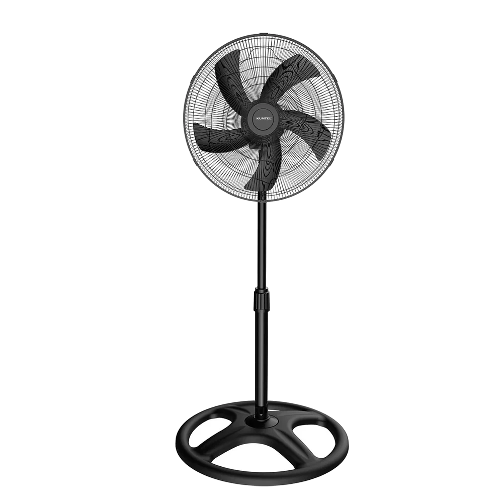Kumtel KTF-345 Siyah 18 İnç Ayaklı Vantilatör 60 W, 5 Pervaneli, 3 Kademeli, 132 cm Ayarlanabilir Yükseklik